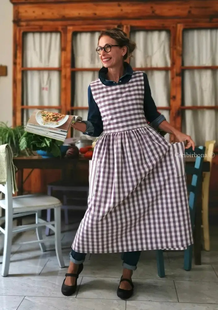 Grembiule patchwork viola (Ref. 451) grembiule donna tessuti moderni