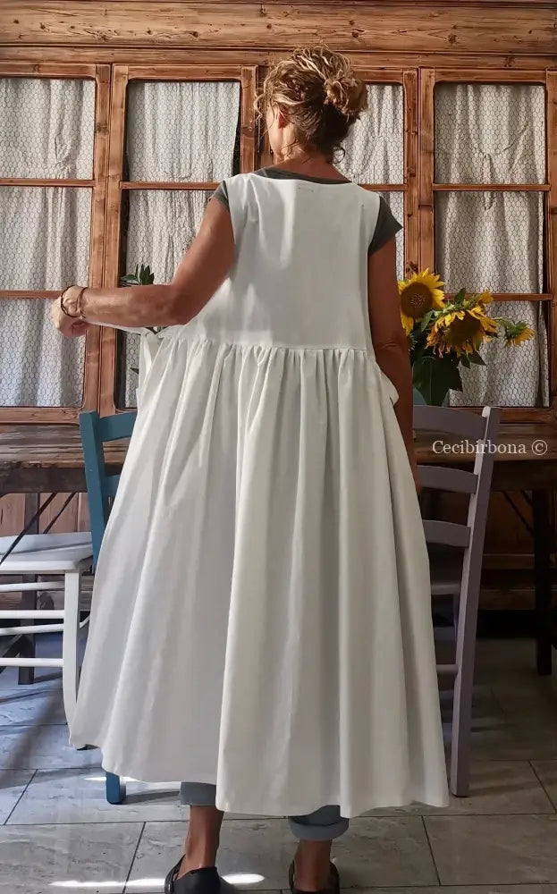 Grembiule per donna da cucina con bordo all’uncinetto (Ref. 21) grembiule donna tessuti antichi