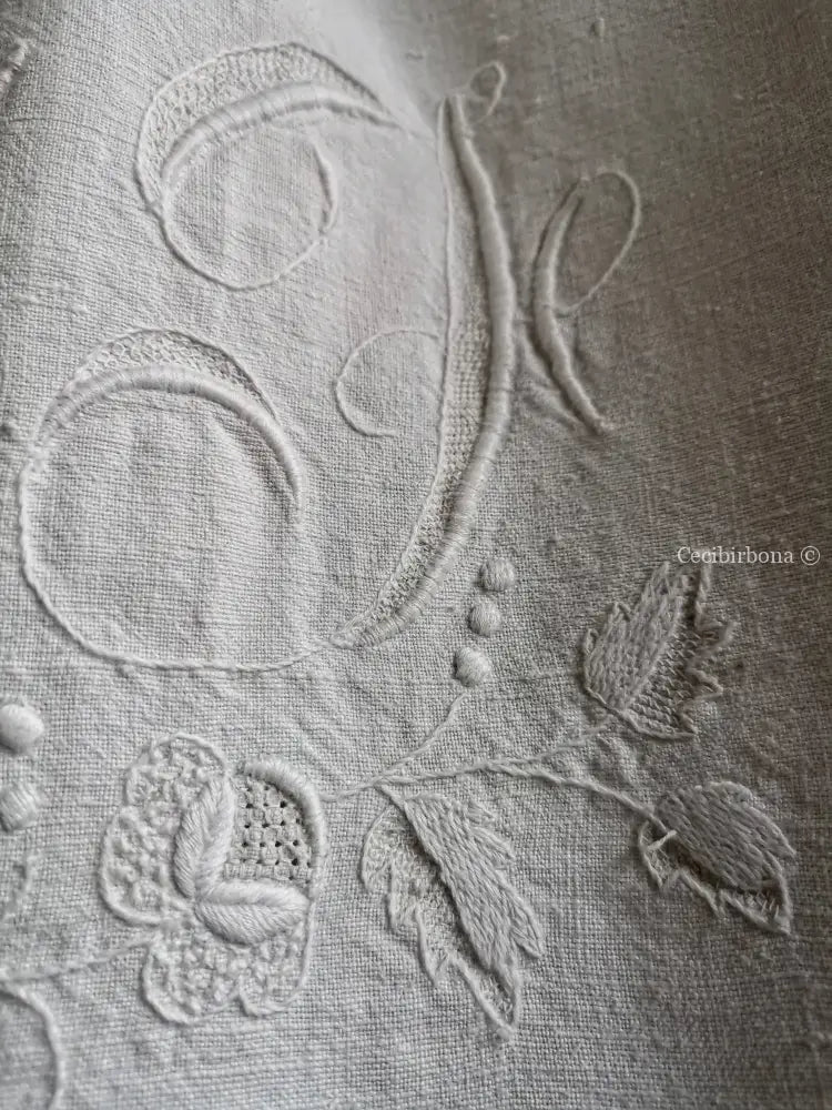 Grembiule per donna da cucina in cotone antico con monogramma CF (Ref. 11) grembiule donna tessuti antichi