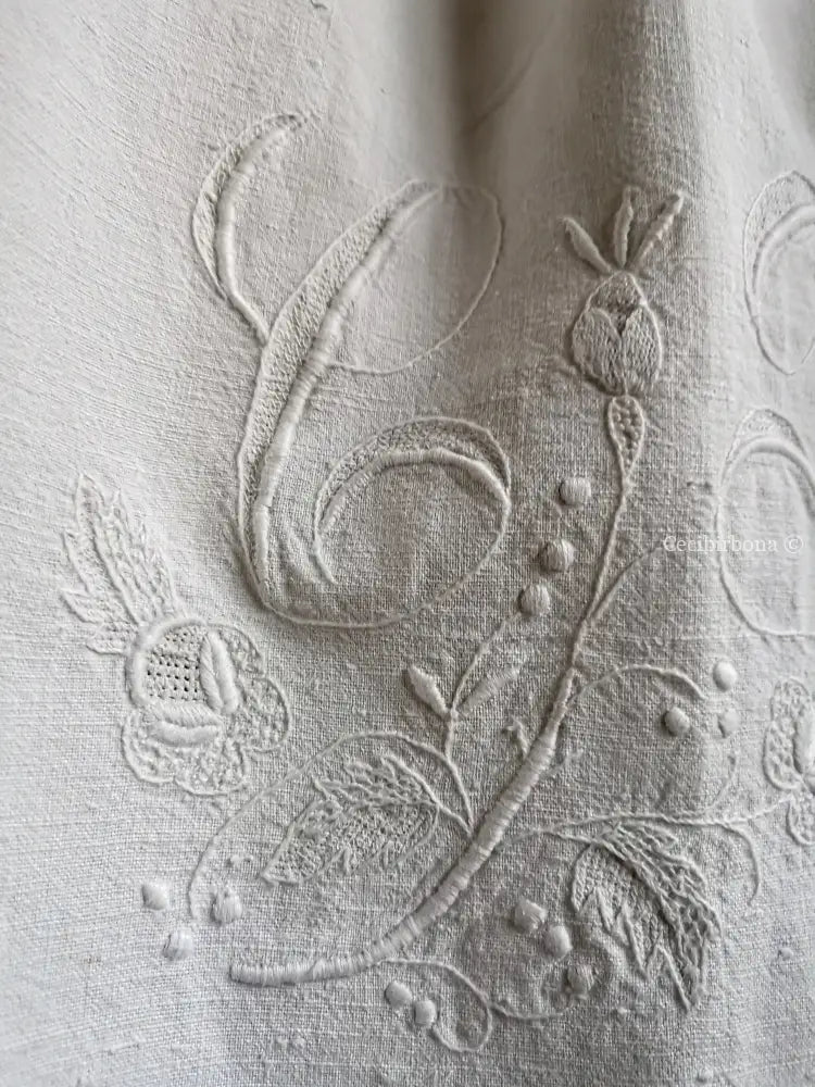 Grembiule per donna da cucina in cotone antico con monogramma CF (Ref. 11) grembiule donna tessuti antichi