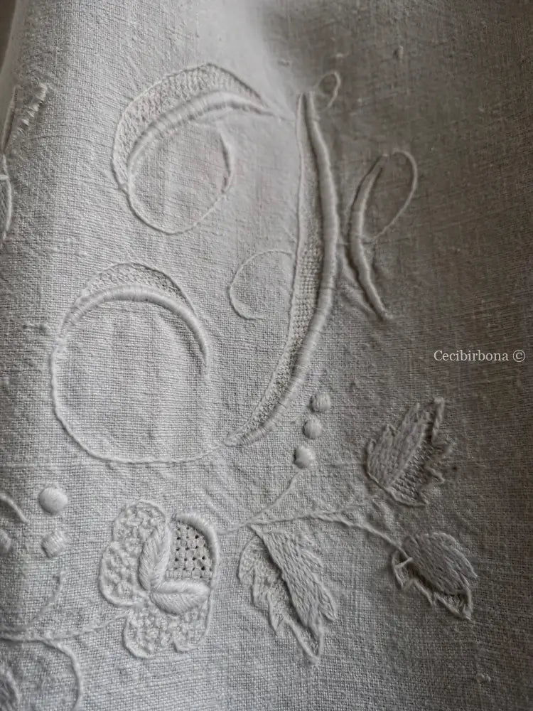 Grembiule per donna da cucina in cotone antico con monogramma CF (Ref. 11) grembiule donna tessuti antichi