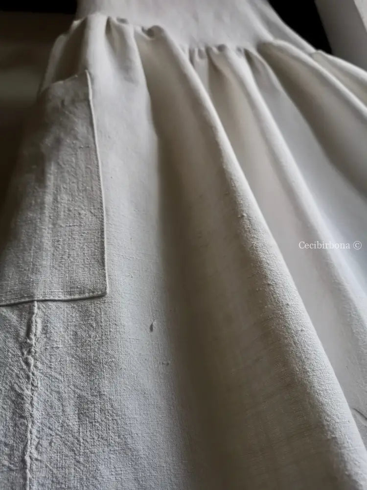 Grembiule per donna da cucina in cotone antico con monogramma CF (Ref. 11) grembiule donna tessuti antichi