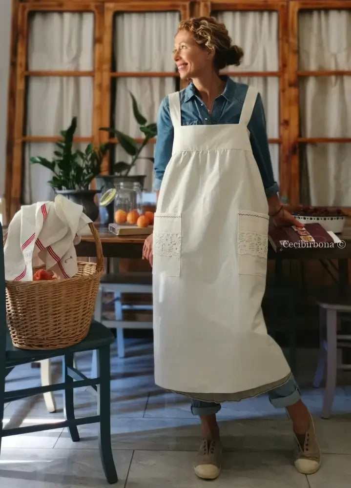 Grembiule per donna da cucina in ghinea ricamata - grembiule ricamato grembiule donna tessuti antichi