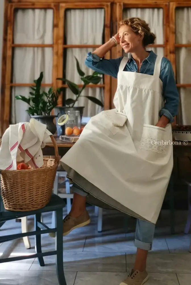Grembiule per donna da cucina in ghinea ricamata - grembiule ricamato grembiule donna tessuti antichi