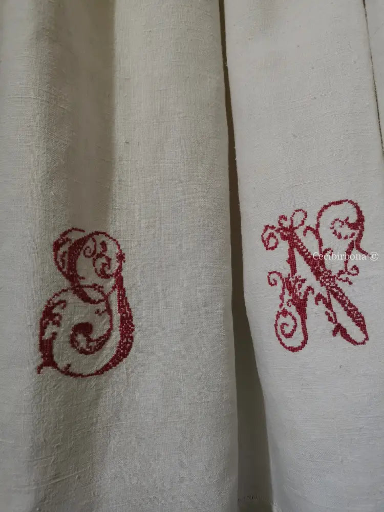 Grembiule per donna da cucina in lino antico con monogramma GN (Ref. 87) grembiule donna tessuti antichi