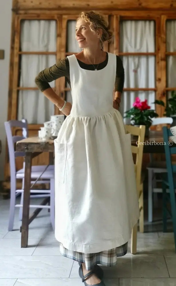 Grembiule per donna da cucina in lino antico grembiule donna tessuti antichi