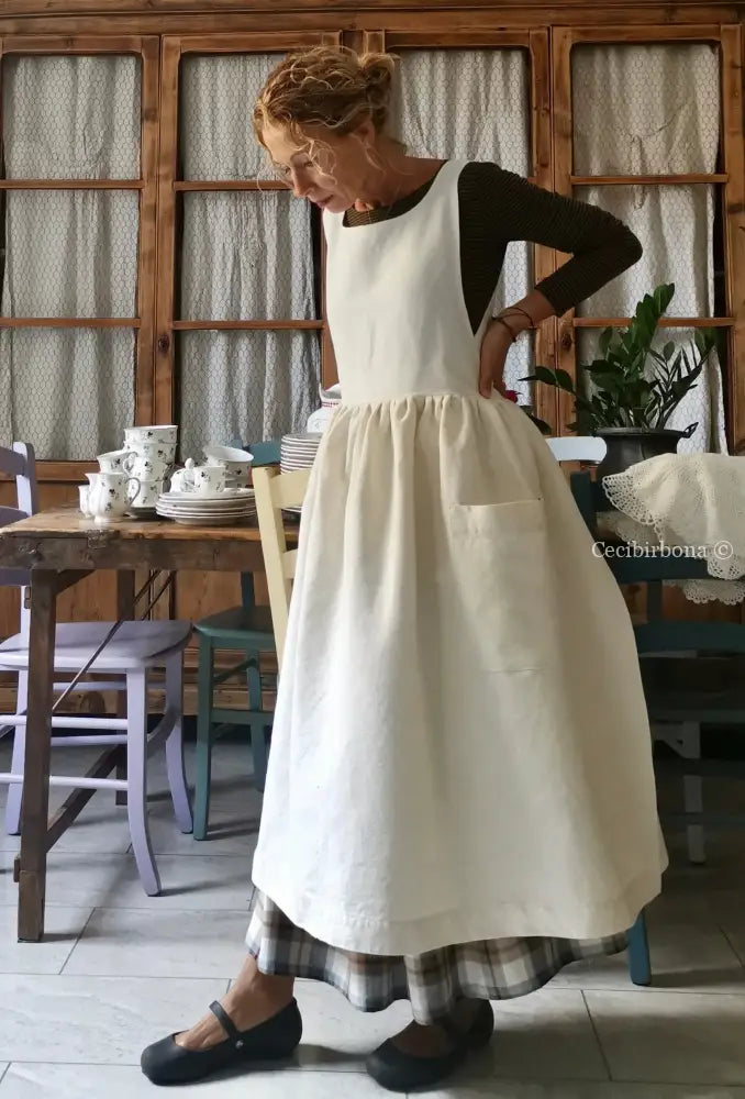 Grembiule per donna da cucina in lino antico grembiule donna tessuti antichi