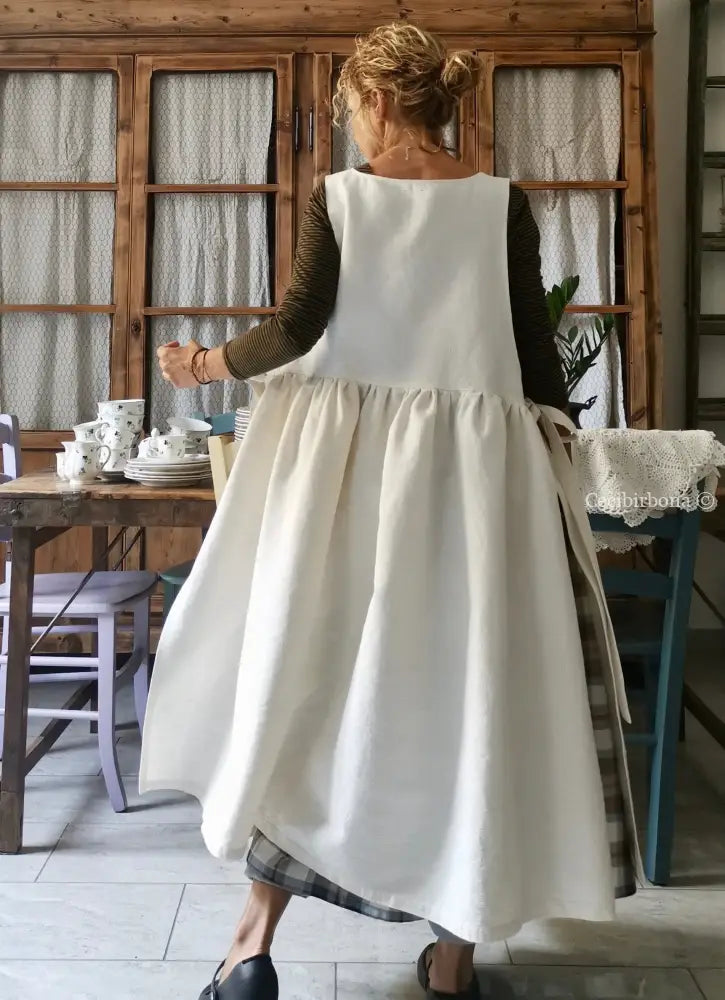 Grembiule per donna da cucina in lino antico grembiule donna tessuti antichi