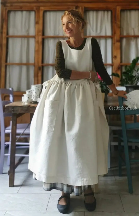 Grembiule per donna da cucina in lino antico grembiule donna tessuti antichi