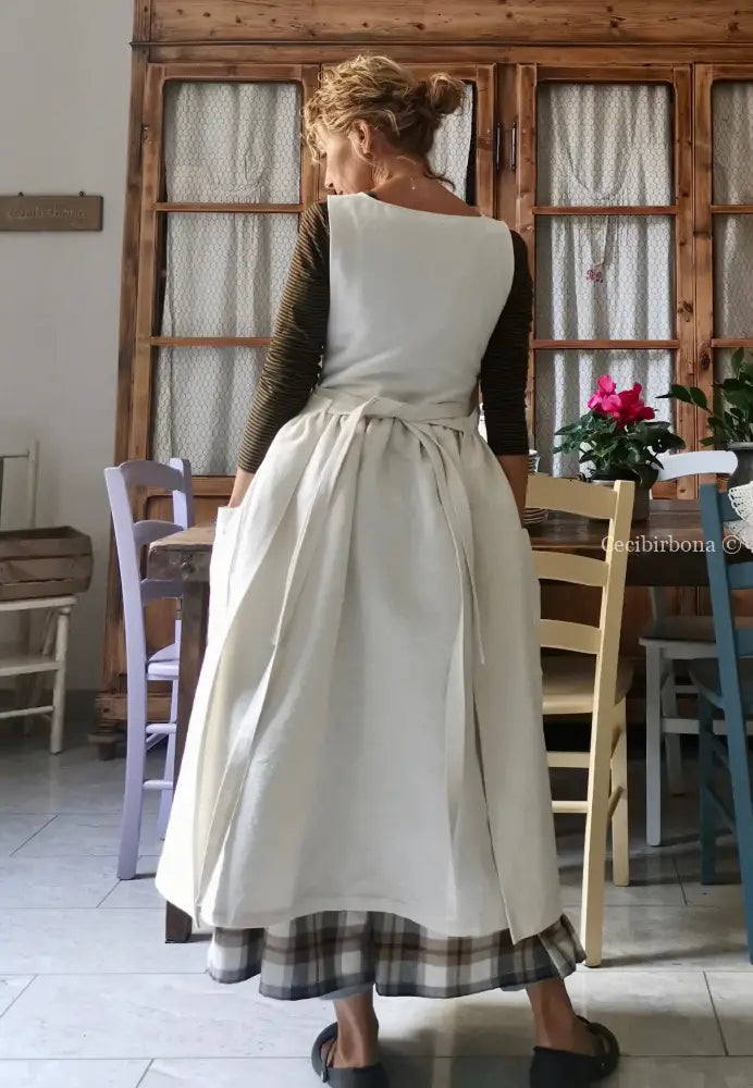 Grembiule per donna da cucina in lino antico grembiule donna tessuti antichi