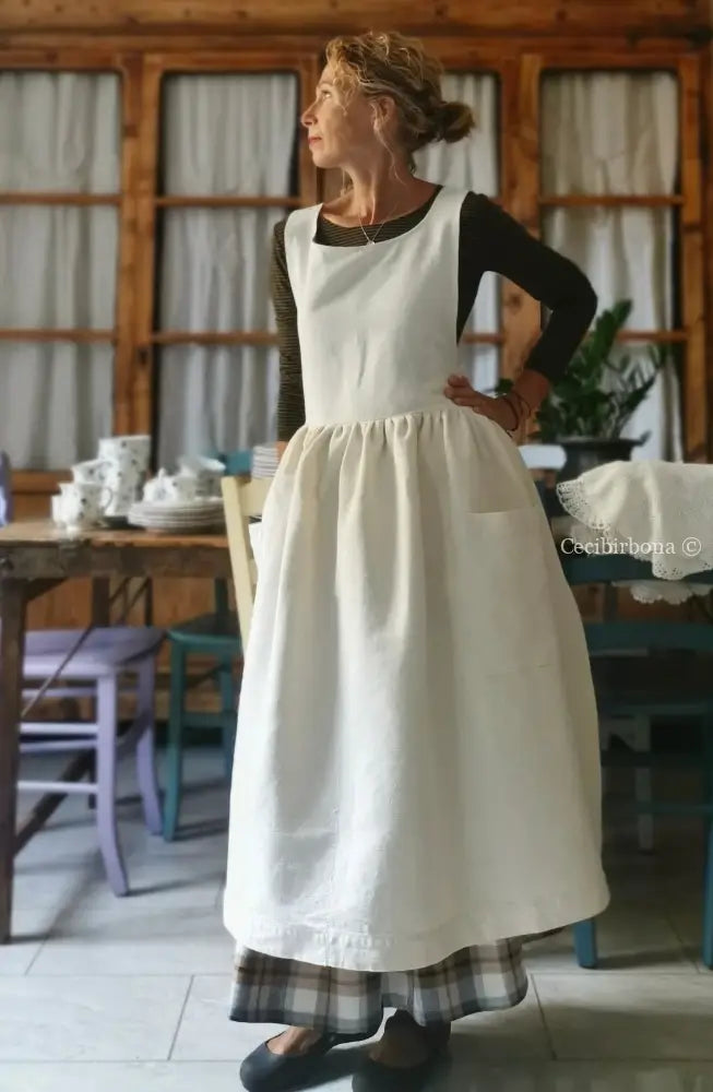 Grembiule per donna da cucina in lino antico grembiule donna tessuti antichi