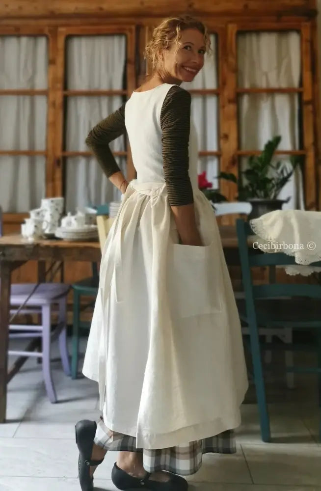 Grembiule per donna da cucina in lino antico grembiule donna tessuti antichi