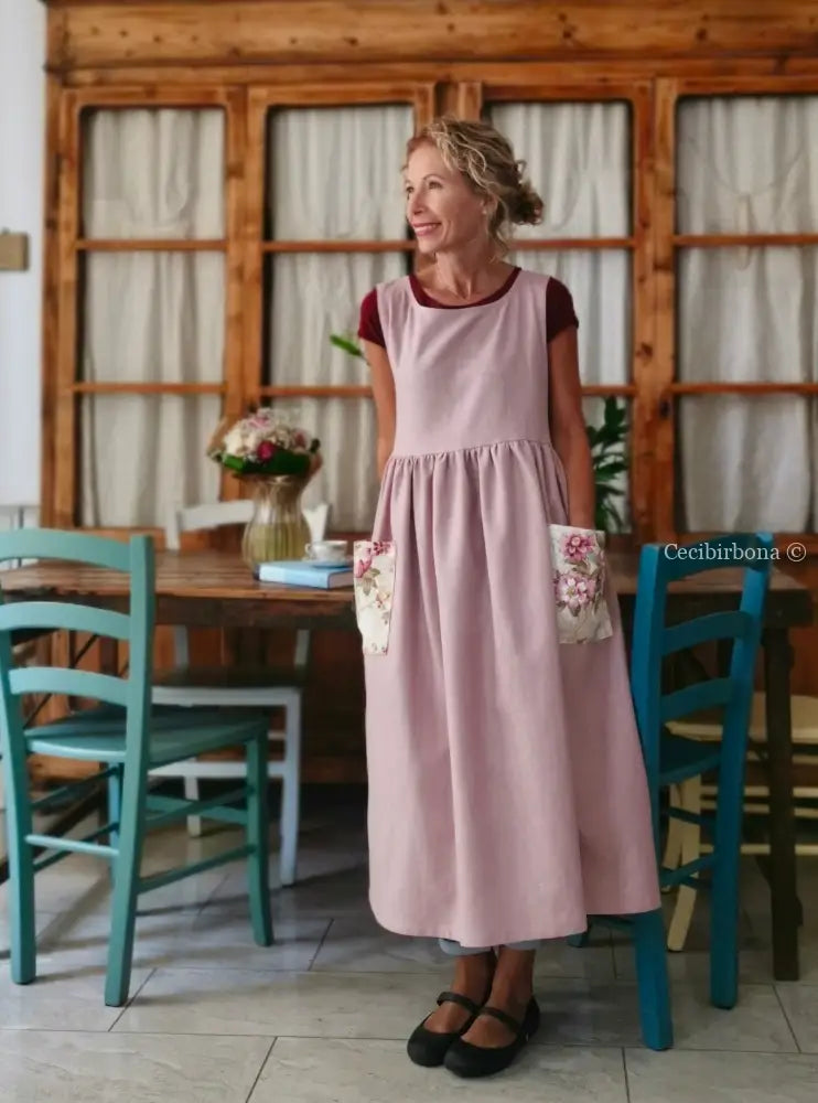 Grembiule rosa antico per donne romantiche (Ref. 330) grembiule donna tessuti moderni