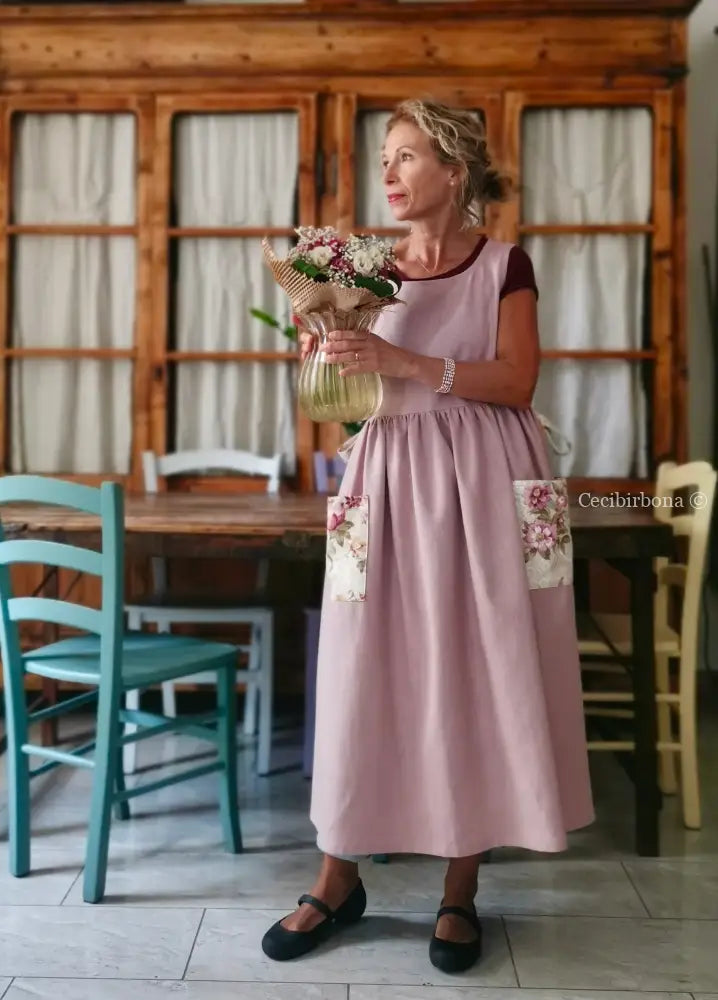 Grembiule rosa antico per donne romantiche (Ref. 330) grembiule donna tessuti moderni