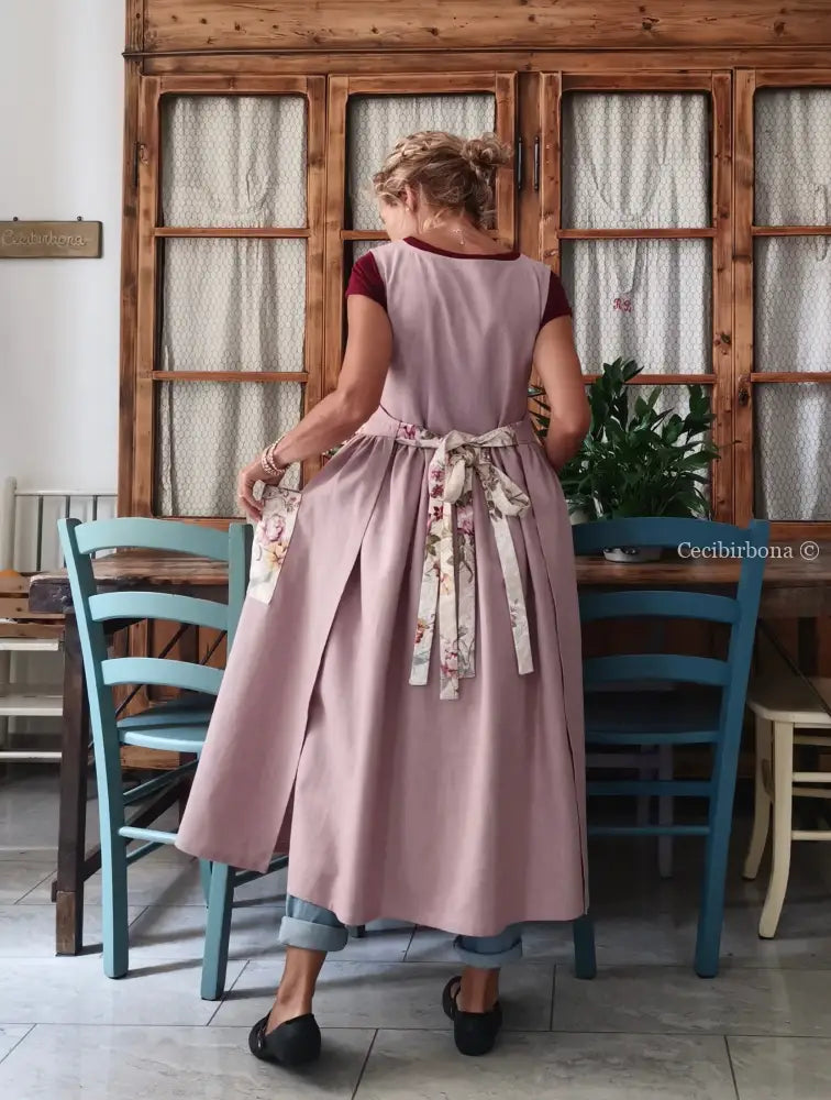 Grembiule rosa antico per donne romantiche (Ref. 330) grembiule donna tessuti moderni