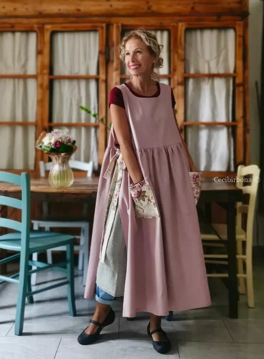 Grembiule rosa antico per donne romantiche (Ref. 330) grembiule donna tessuti moderni