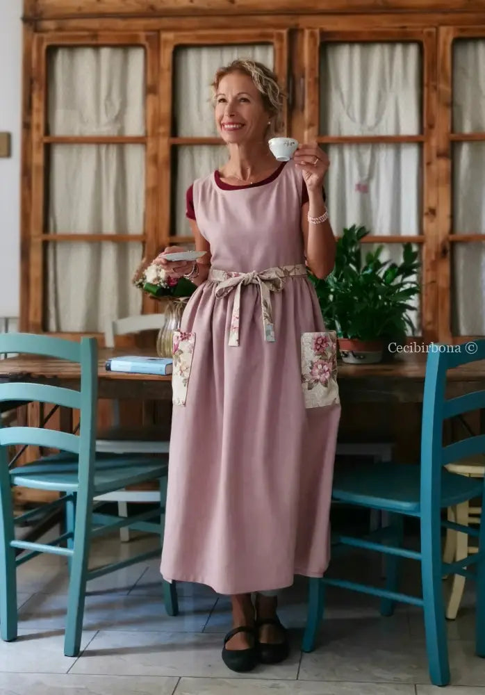 Grembiule rosa antico per donne romantiche (Ref. 330) grembiule donna tessuti moderni