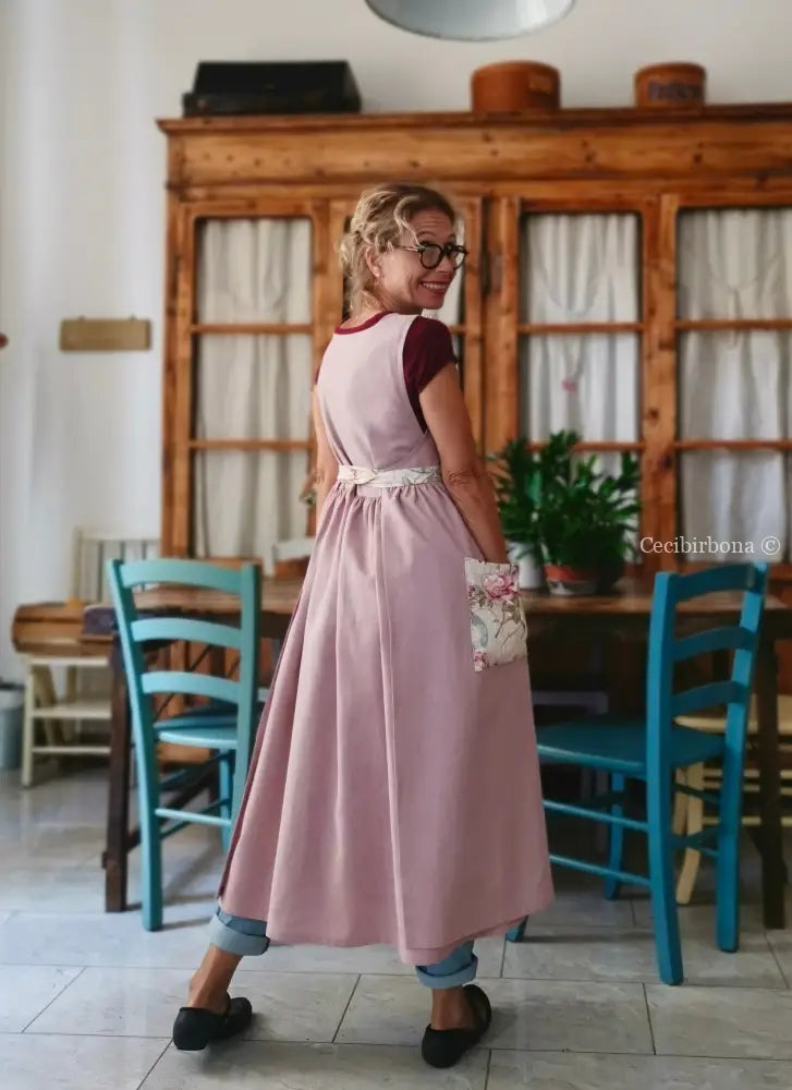 Grembiule rosa antico per donne romantiche (Ref. 330) grembiule donna tessuti moderni