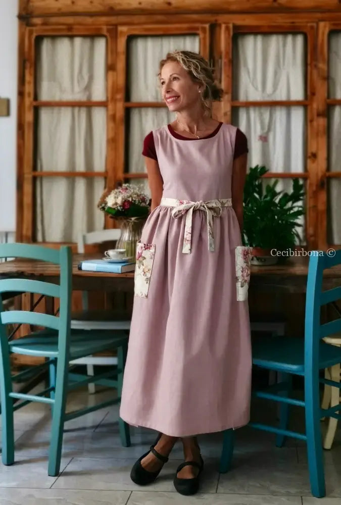 Grembiule rosa antico per donne romantiche (Ref. 330) grembiule donna tessuti moderni
