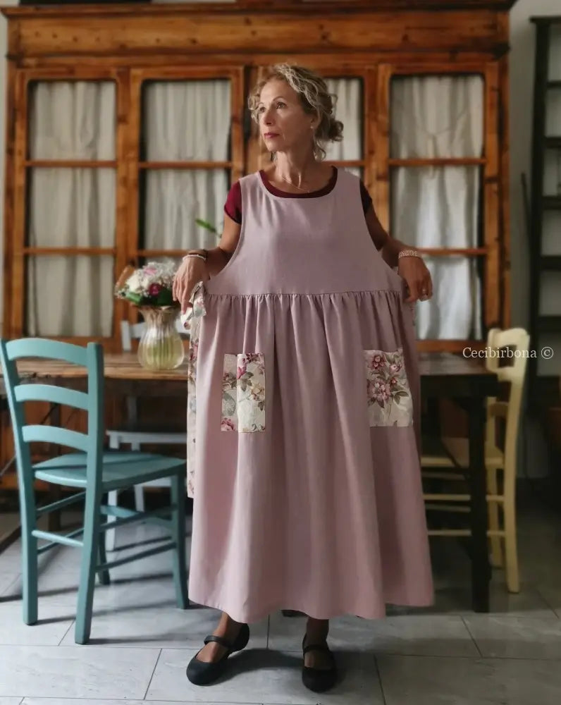 Grembiule rosa antico per donne romantiche (Ref. 330) grembiule donna tessuti moderni