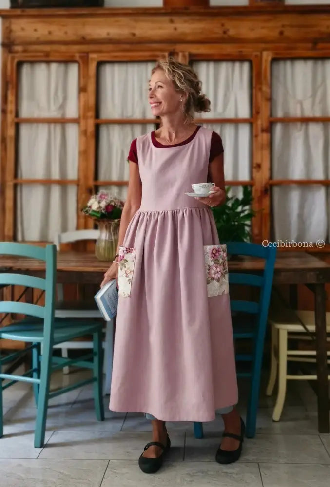 Grembiule rosa antico per donne romantiche (Ref. 330) grembiule donna tessuti moderni