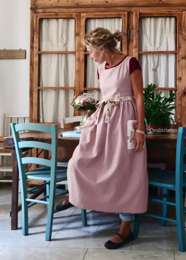 Grembiule rosa antico per donne romantiche (Ref. 330) grembiule donna tessuti moderni