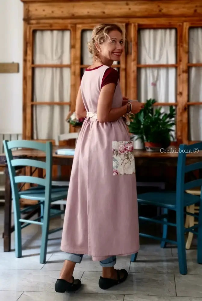 Grembiule rosa antico per donne romantiche (Ref. 330) grembiule donna tessuti moderni