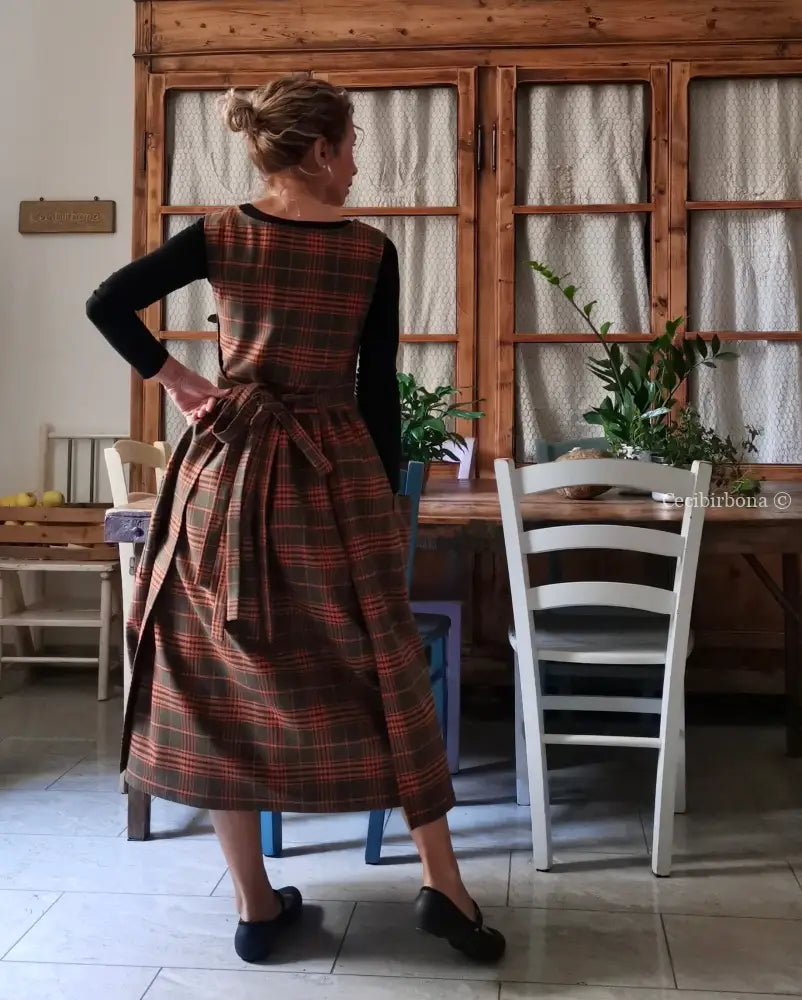 Grembiule tartan verde e arancio (Ref.363) Grembiule donna