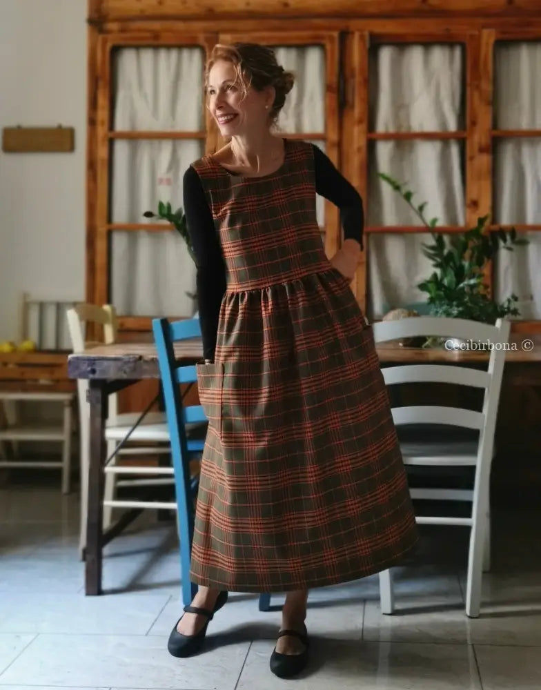 Grembiule tartan verde e arancio (Ref.363) Grembiule donna