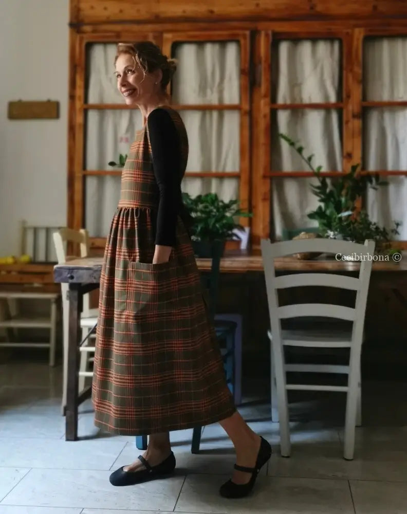 Grembiule tartan verde e arancio (Ref.363) Grembiule donna