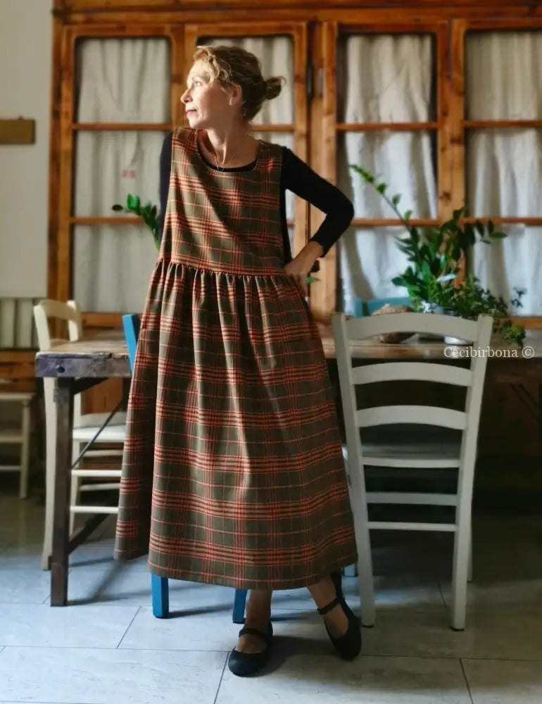 Grembiule tartan verde e arancio (Ref.363) Grembiule donna