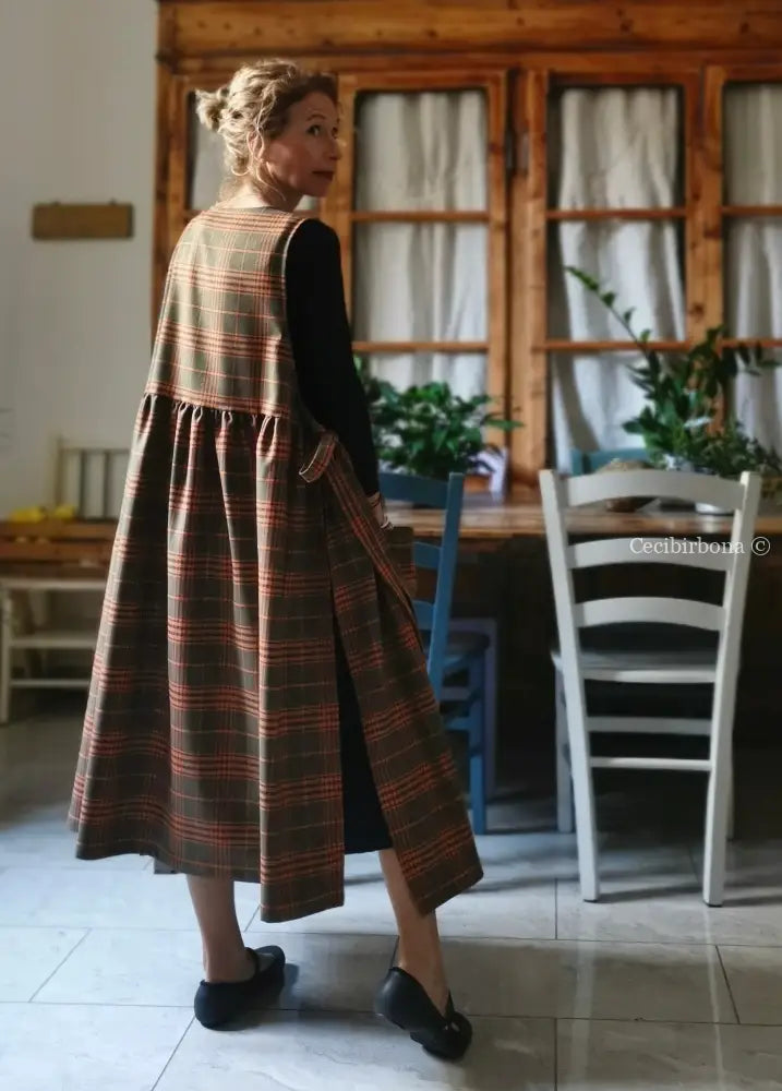 Grembiule tartan verde e arancio (Ref.363) Grembiule donna