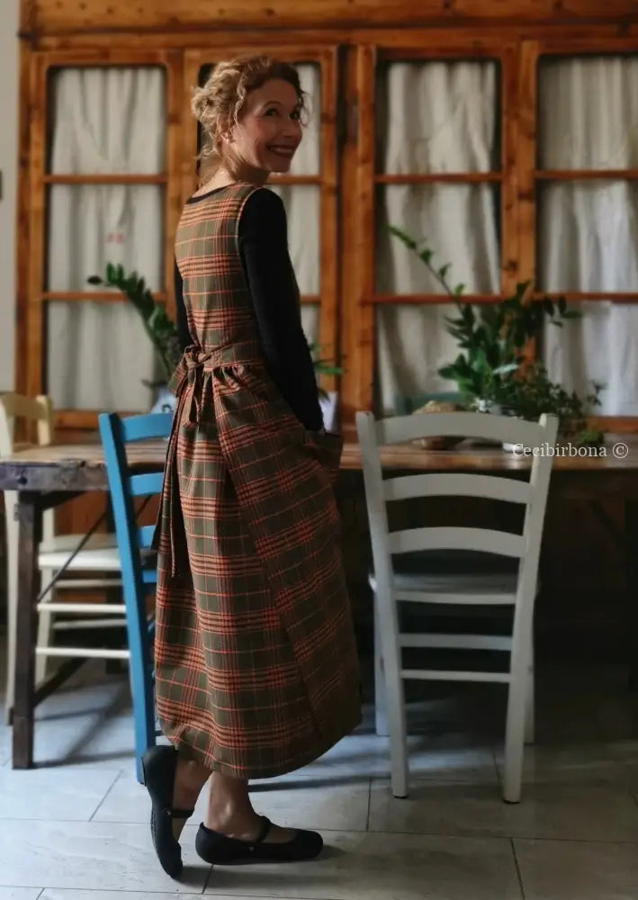 Grembiule tartan verde e arancio (Ref.363) Grembiule donna