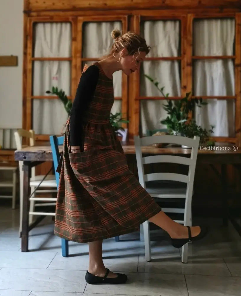 Grembiule tartan verde e arancio (Ref.363) Grembiule donna