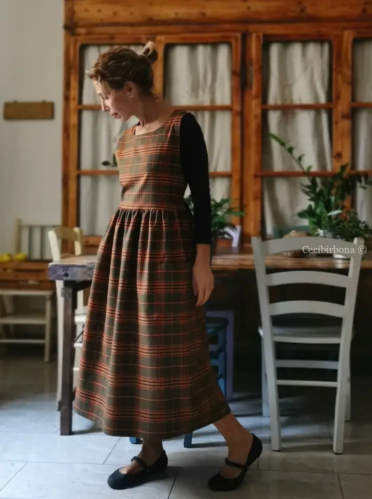 Grembiule tartan verde e arancio (Ref.363) Grembiule donna