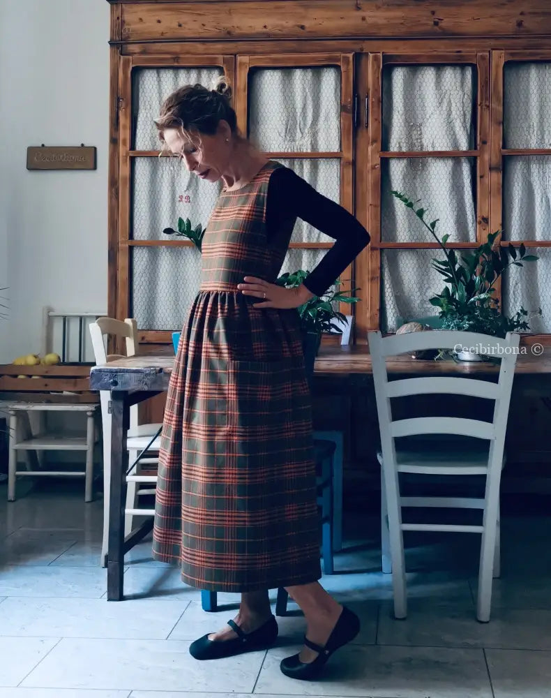 Grembiule tartan verde e arancio (Ref.363) Grembiule donna