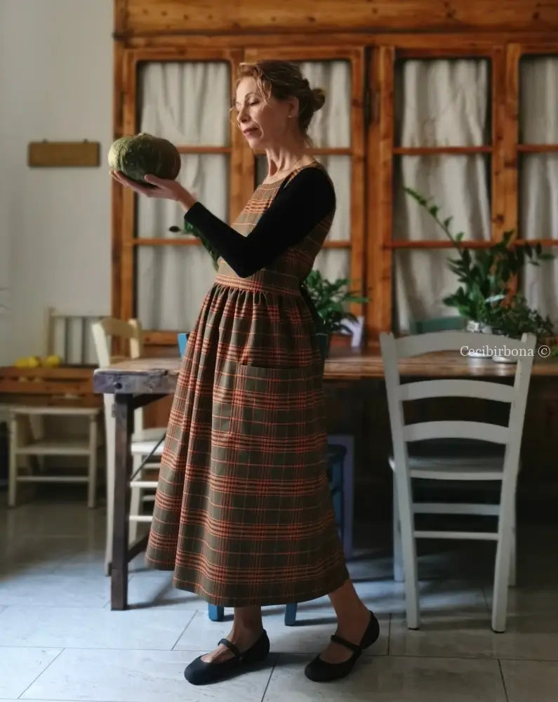 Grembiule tartan verde e arancio (Ref.363) Grembiule donna