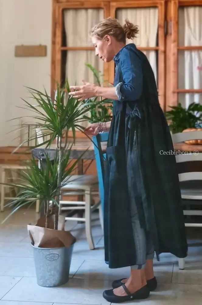 Grembiule tartan verde e blu (Ref. 360) grembiule donna tessuti moderni