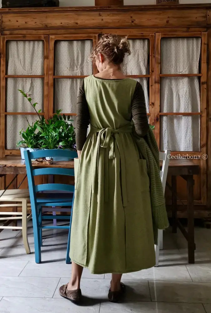 Grembiule tweed verde e nocciola (Ref. 369) grembiule donna tessuti moderni