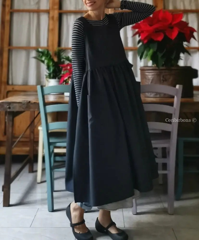 Il grembiule da cucina in denim di lana blu (Ref. 37) grembiule donna tessuti moderni