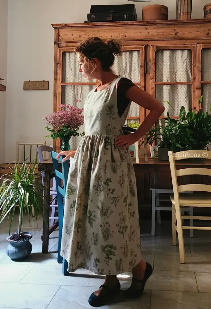 Il grembiule delle erbe aromatiche (Ref. 532) - grembiule donna tessuti moderni