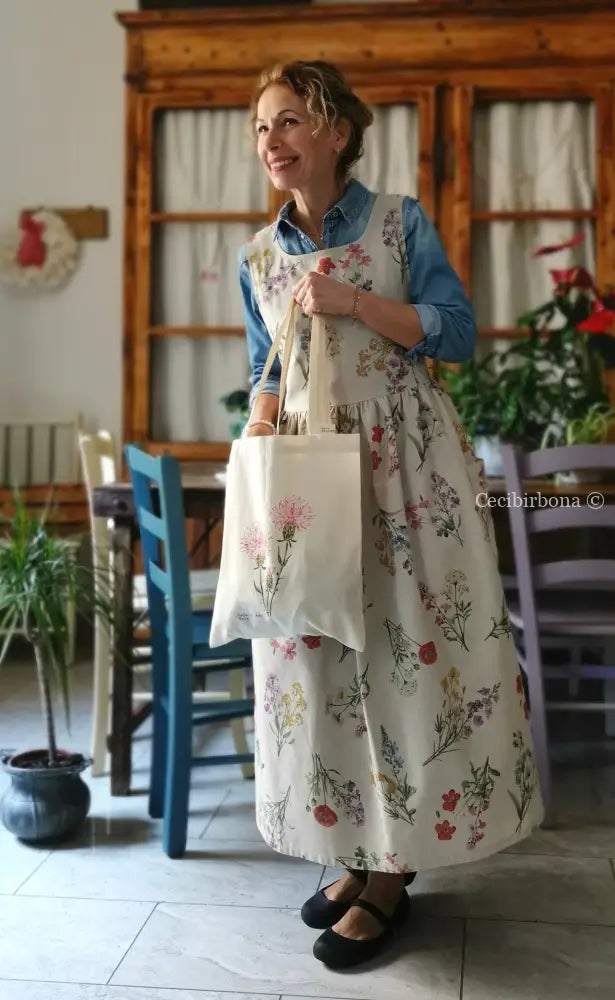 Il grembiule dell’erbario botanico (Ref. 495) grembiule donna tessuti moderni