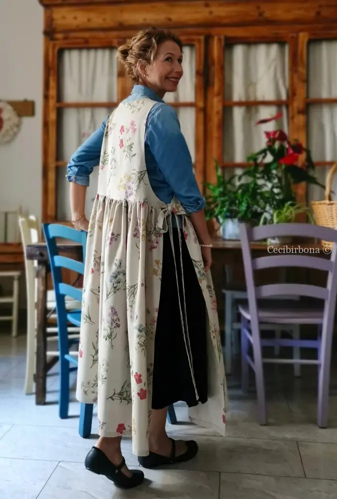 Il grembiule dell’erbario botanico (Ref. 495) grembiule donna tessuti moderni