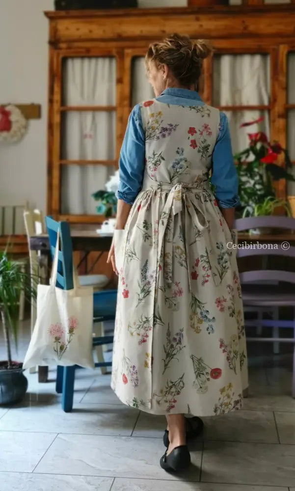 Il grembiule dell’erbario botanico (Ref. 495) grembiule donna tessuti moderni