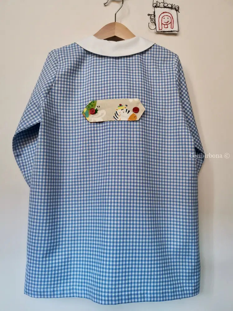 Il grembiulino azzurro con gli animali della savana per bimbo grembiule asilo bimbo