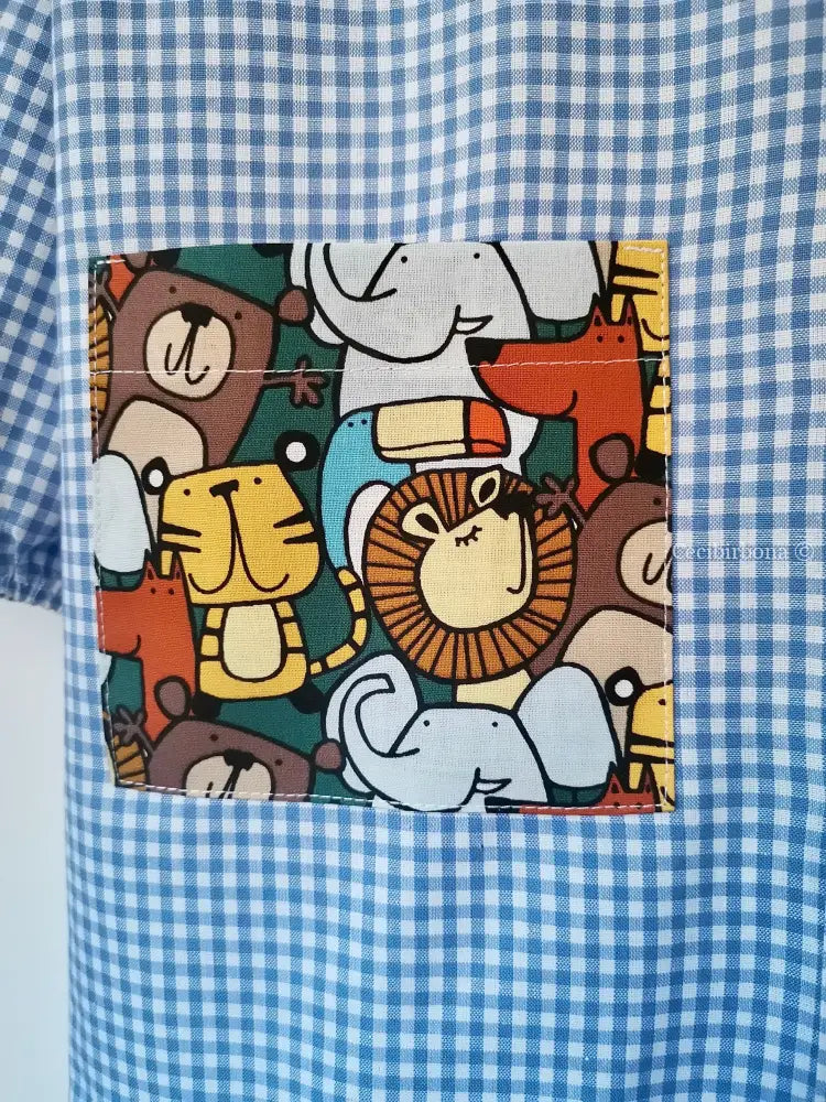 Il grembiulino azzurro della giungla per bimbo grembiule asilo bimbo