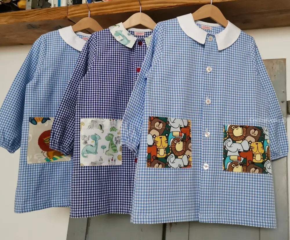 Il grembiulino azzurro della giungla per bimbo grembiule asilo bimbo