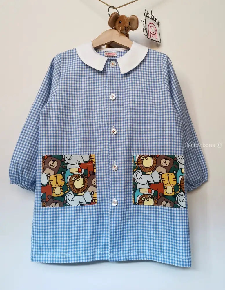 Il grembiulino azzurro della giungla per bimbo grembiule asilo bimbo