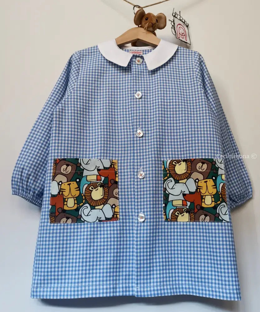 Il grembiulino azzurro della giungla per bimbo grembiule asilo bimbo