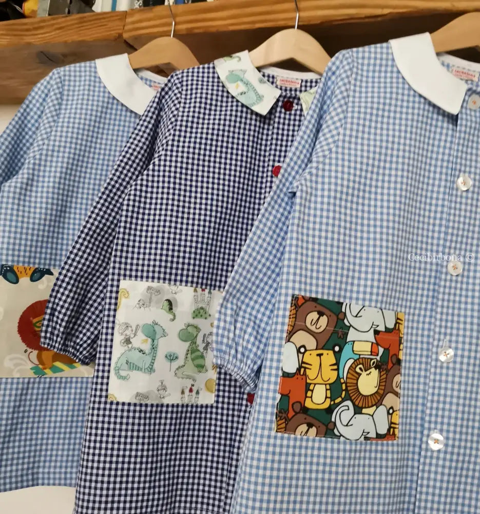 Il grembiulino azzurro della giungla per bimbo grembiule asilo bimbo